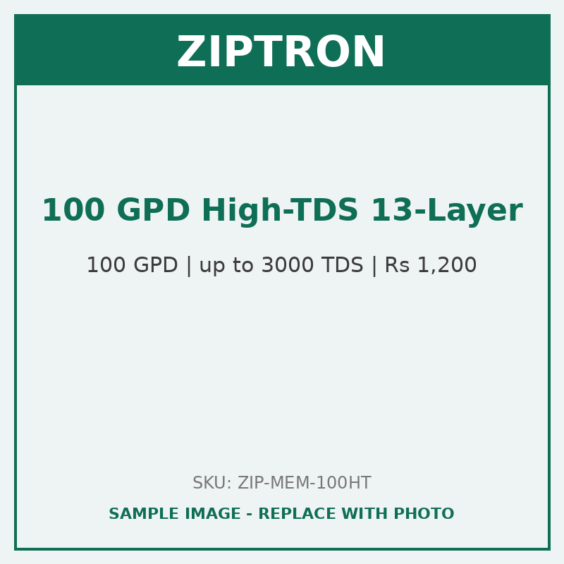 ZIPTRON 100 GPD High-TDS 13-Layer RO Membrane