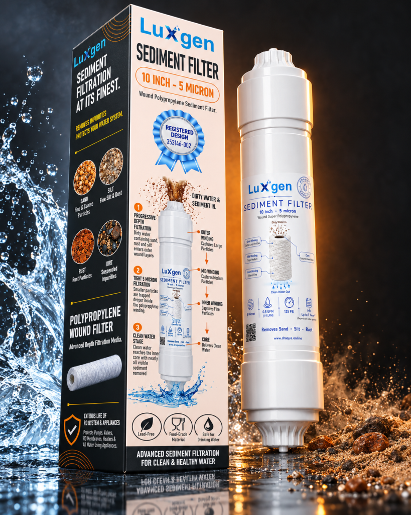 LUXGEN Universal-Fit 10″ Sediment Filter (5 Micron, Wound PP)
