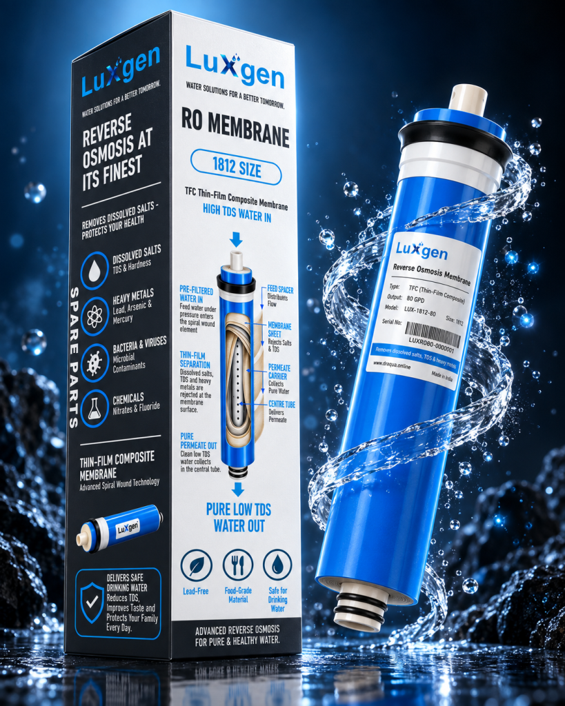 LUXGEN 100 GPD RO Membrane (TFC, 1812) – RO Purifier Replacement