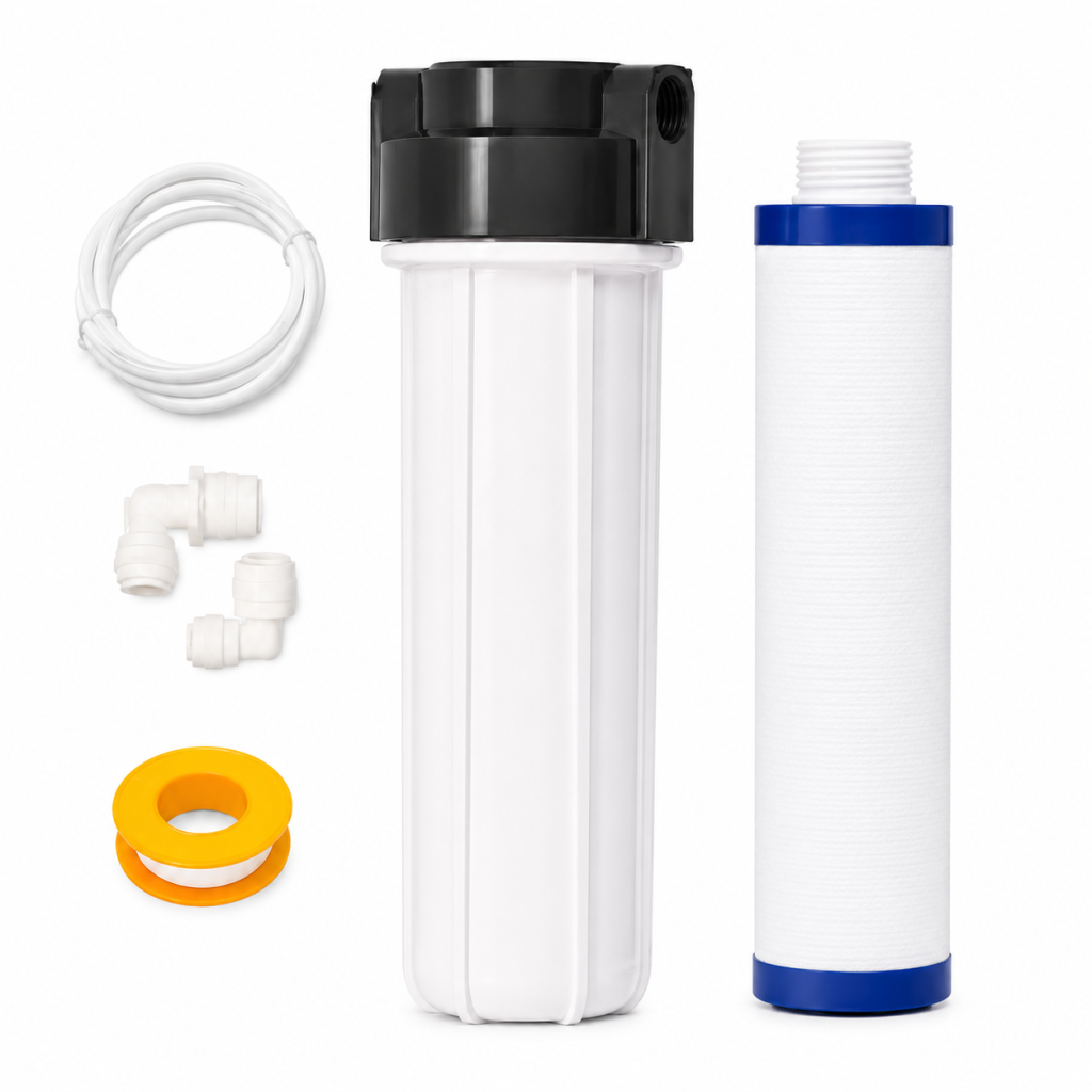 LUXGEN Universal-Fit RO Pre-Filter Housing Bowl Kit — Bowl + Elbow + Pipe + 9″ Candle